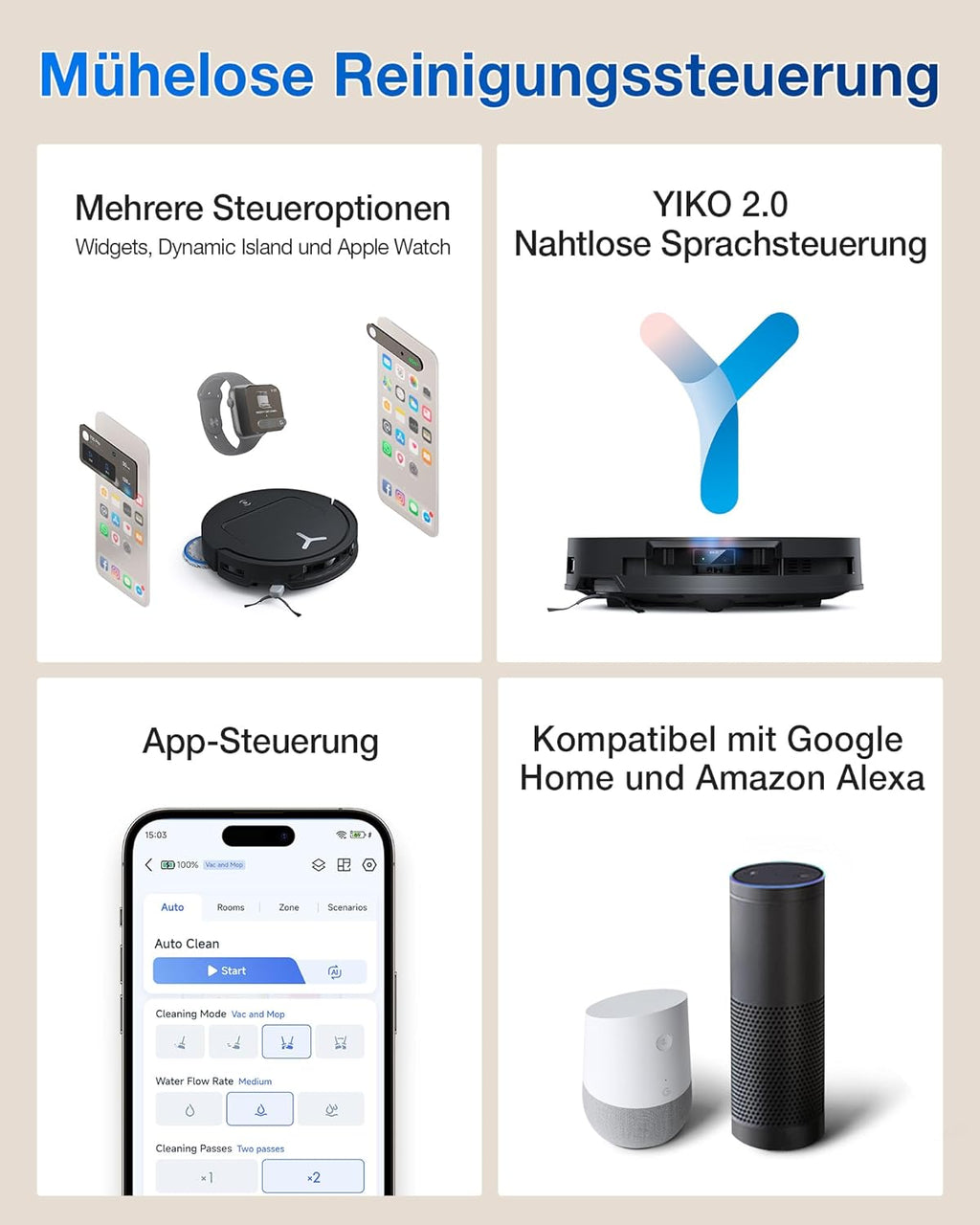 ECOVACS DEEBOT T50 OMNI Gen2 Saugroboter mit Wischfunktion