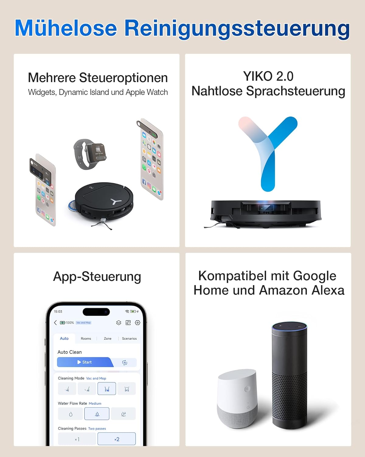 ECOVACS DEEBOT T50 OMNI Gen2 Saugroboter mit Wischfunktion