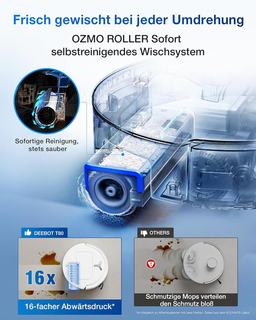 ECOVACS DEEBOT T80 OMNI Saug-Wisch-Roboter + Reinigungsstation