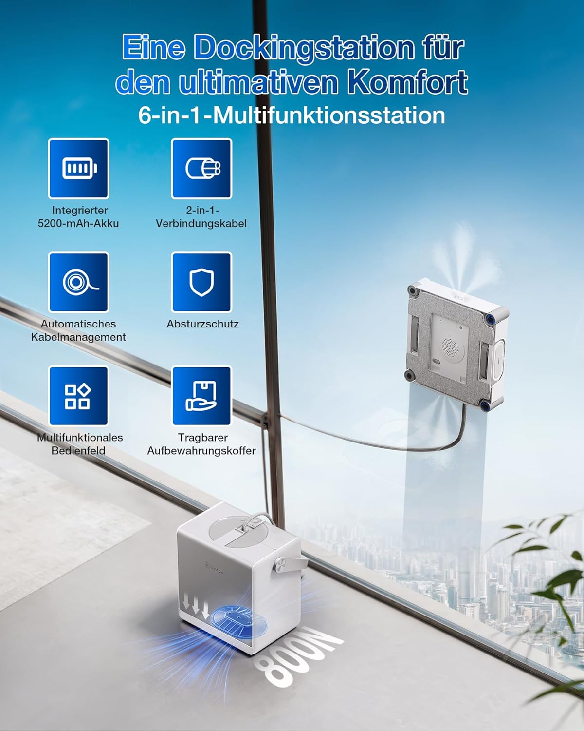 ECOVACS WINBOT W2S Omni Fensterputzroboter mit Multifunktionsstation und TruEdge™