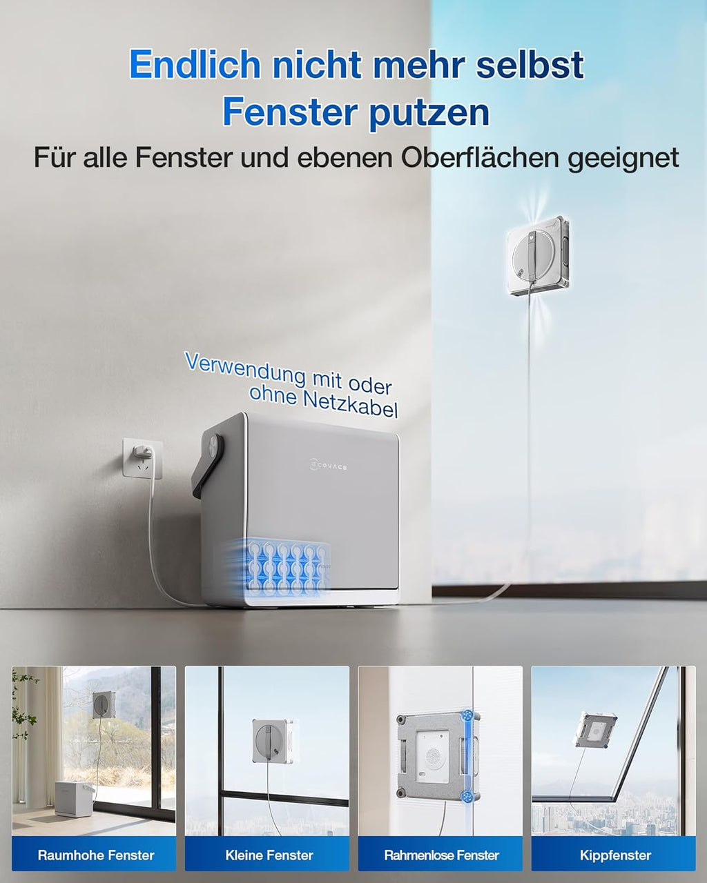 ECOVACS WINBOT W2S Omni Fensterputzroboter mit Multifunktionsstation und TruEdge™